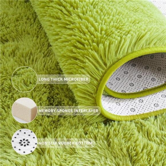 SuperSoft FluffyRug for Bedroom,Modern Shaggy Rug Fuzzy Kids Rug for Living Room - Picture 5 of 8